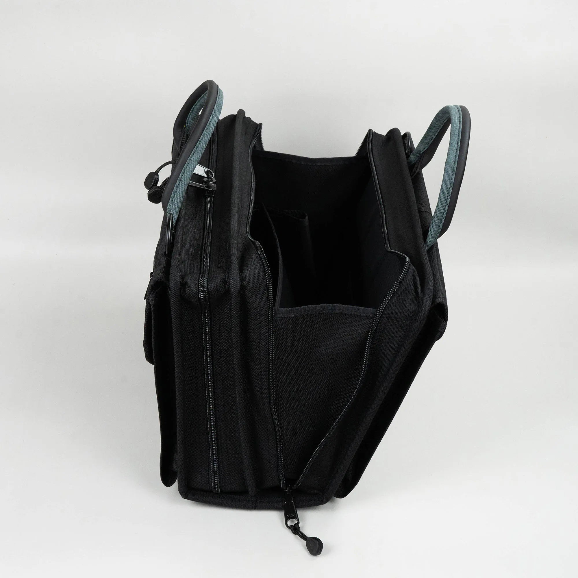 Crawford 259-BLK Double-Sided 2-Compartment Soft Sided Zipper Tool Case with Laptop Storage 16" x 11-1/2" x 6"