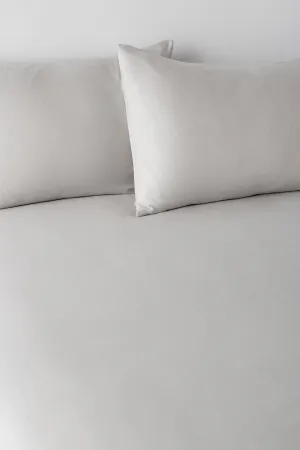 Fitted Sheet and Pillowcase Set in Aluminum