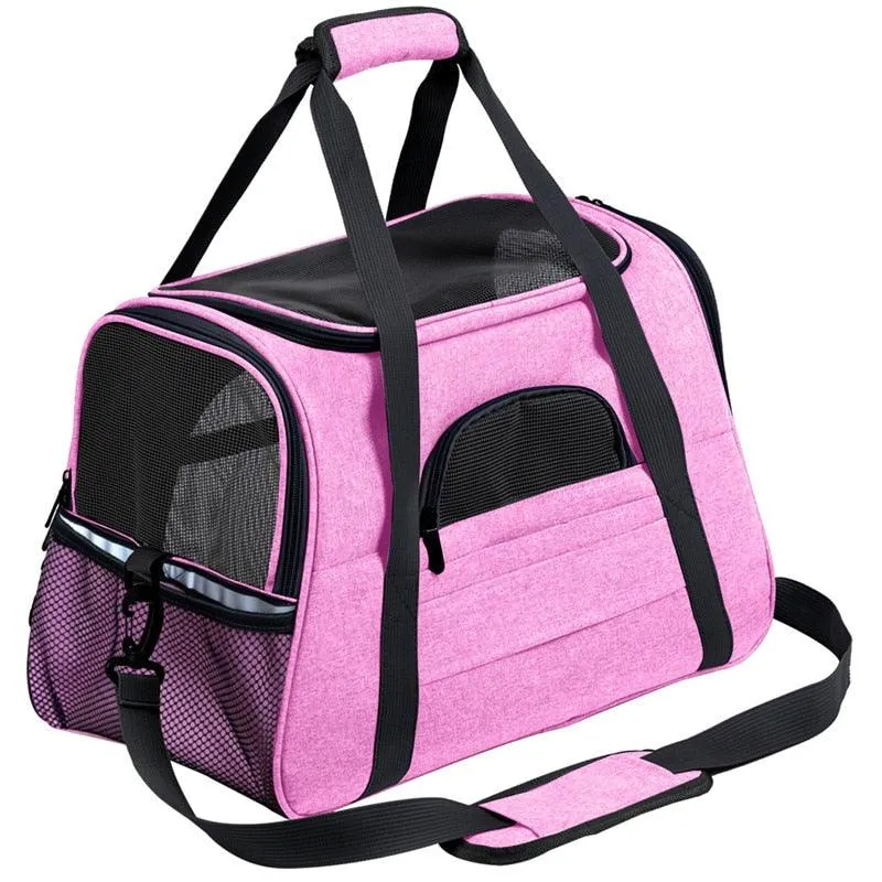 Portable Pet Carrier Bag With Mesh Window Airline Approved