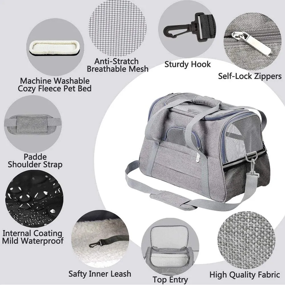 Portable Pet Carrier Bag With Mesh Window Airline Approved